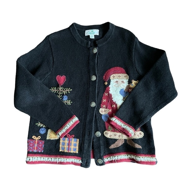 HBaskin Clothiers Vintage Navy Christmas Sweater M - Picture 1 of 7